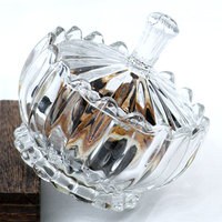 Nouveau design, pot en verre de haute qualité avec couvercle pour collations, desserts et fruits, idéal pour la maison, les fêtes et les mariages.