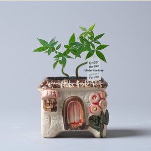 Maceta de Cerámica Pequeña en Forma de Hongo, Estilo Rústico Pastoral, Autoabsorbente, Transpirable, Tallada a Mano, Diseño Inteligente, <span class=keywords><strong>Kit</strong></span> de Maceta para Plantas Suculentas - Product Image 4