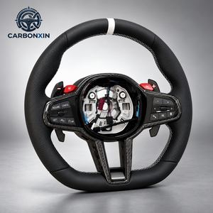 Volant de voiture en cuir et fibre de carbone OEM pour Toyota A90 GR Supra MK4 MK5 G80, pièces de spoiler, échappement Plug and Play - Product Image 2
