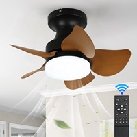 Ventilateur de plafond moderne 6 vitesses en ABS noir de 16 pouces à 3 pales avec télécommande, prix usine