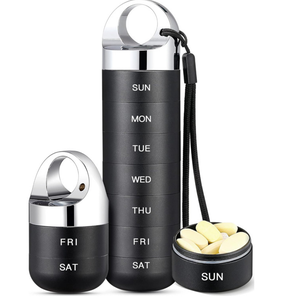 Organizzatore di pillole settimanali in metallo elegante scatola per pillole da viaggio in lega di alluminio 7 giorni porta Medicine per integratore vitaminico olio di pesce - Product Image 3