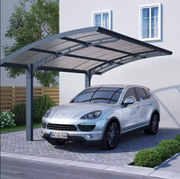 Abri de voiture extérieur imperméable pour deux voitures, design moderne, garages, cadre en aluminium
