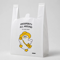Sacs en plastique type T-shirt avec poignée, imprimés sur mesure, en PEHD, pour supermarché, durables et jetables