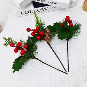 Christmas Berry Pine &amp; Cedar Branches Pine <strong>Cones</strong> Artificial Plastic <strong>Foam</strong> Tabletop Decor Scene Setup - Product Image 3