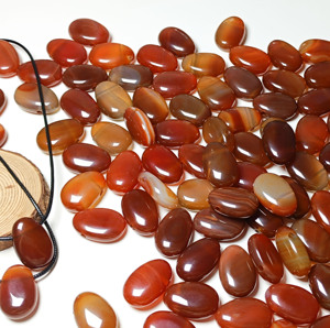 Collier Pendentif en Agate Rouge Naturelle, Cornaline et Calcédoine Rouge, Forme Œil, avec Breloques Œil en Pierre Précieuse de Quartz, Vente en Gros Miss Stone - Product Image 3