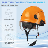 Casque de sécurité ventilé CE EN397 ANSI Z89.1 pour la construction, avec visière coulissante réglable, logo personnalisé OEM, vente en gros