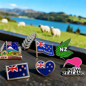 Insignias Metálicas Grabadas Personalizadas de Fábrica, Diseños de Moda con Esmalte Suave, Pegatinas para Teléfono con Diseño de Bandera, Material de Aleación de Zinc - Product Image 1