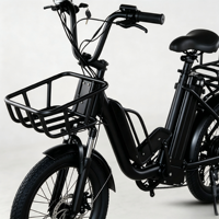 Vélo électrique à 2 roues, 7 vitesses, cadre en acier, batterie au lithium, vélo cargo électrique, double batterie, capacité de charge de 200 kg pour la livraison de nourriture