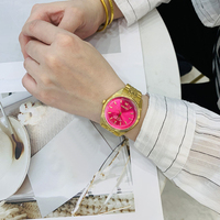 YASHIDU Montre pour femme à grand cadran Saturn Rose Gold Montre-bracelet lumineuse résistante à l'eau