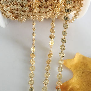 14K सोने भरा गहने श्रृंखला थोक रोल थोक स्थायी गहने गहने बनाने के लिए अंकित चेन हार कंगन पायल - Product Image 3