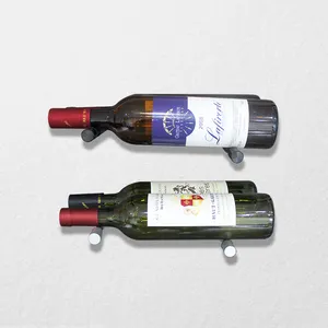 Pabrik Grosir 2 Botol Instalasi Dinding Ganda Dalam Display Penyimpanan Rak Pasak Anggur