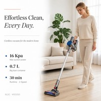 Aspirateur à bâton sans fil ultra-léger haute efficacité 150W avec batterie et filtre HEPA pour sols durs et tapis
