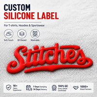 Étiquette en silicone lavable personnalisée, patch en silicone de haute qualité, logo 3D souple, logo imperméable, transferts thermiques pour t-shirts