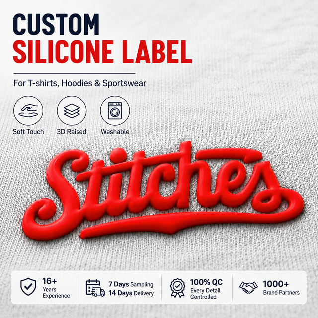 Custom Washable Silicone Label High Quality Silicone Patch Logo 3D Soft Waterproof Logo Heat Transfers for T-shirts