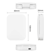 Miroir de maquillage compact portable rechargeable pliable avec lumière LED, grossissement 1x 3x, mini banque d'alimentation de poche pour voyage