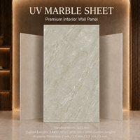 Plaque PVC MORLENX aspect pierre beige, revêtement UV, anti-rayures, étanche pour la rénovation d'appartements et de bureaux