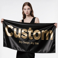 Drapeau de promotion personnalisé, bannière publicitaire extérieure en polyester imperméable et écologique, impression numérique sur mesure, logo vierge