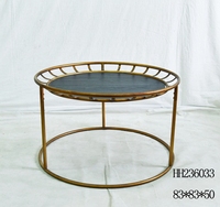 Table basse INNOVA en fer doré antique rustique, design décoratif durable, portable, facile à assembler, meubles de salon