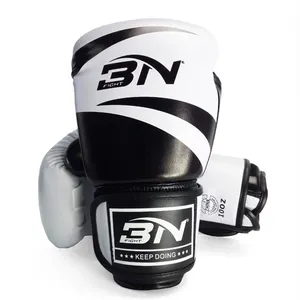 Gants de boxe BN pour hommes et femmes, Kickboxing Muay Thai MMA entraînement Sparring punch Heavy Bag gants d'entraînement 16oz blanc