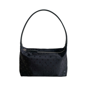 Black Polka Dot Hobo <b>Bag</b> Women <b>Zipper</b> Shoulder Handbag Soft Polyester Daily <b>Tote</b> Low MOQ High Quality <b>Tote</b> <b>Bag</b> Simple Style - Product Image 1