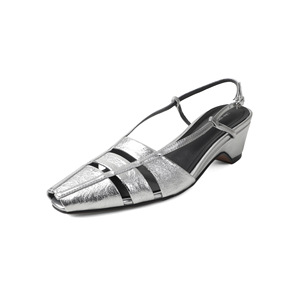 Sandales en cuir de vachette respirantes à découpes 2026 pour femme, bout carré, talon bloc moyen, bride arrière, chaussures romaines en cuir véritable - Product Image 5