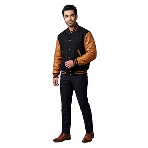 Custom Logo Front Stand Collar <b>Baseball</b> Loose Casual Varsity Sport <b>Jacket</b> with Customized Fabric <b>for</b> <b>Men</b> - Product Image 1