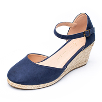 2023 personnalisé en gros mode microfibre supérieure femmes sandales espadrilles compensées