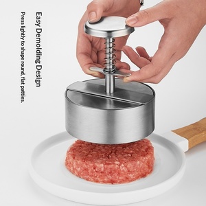 Prensa para Hamburguesas Ajustable <span class=keywords><strong>de</strong></span> Acero Inoxidable 304, Antiadherente, Molde para Hacer Hamburguesas <span class=keywords><strong>de</strong></span> <span class=keywords><strong>Carne</strong></span> <span class=keywords><strong>de</strong></span> Res, Vegetales, Cerdo, Cordero, Queso, para Asar - Product Image 3