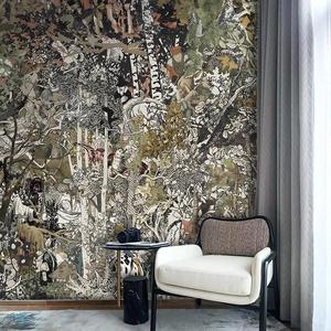 Carta da Parati Murale <span class=keywords><strong>3D</strong></span> di Alta Qualità <span class=keywords><strong>in</strong></span> Stile Moderno Foresta Tropicale per Camera da Letto e Sfondo Divano - Product Image 1