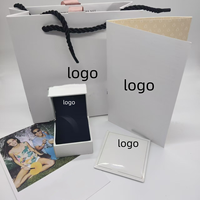 Kotak Hadiah Perhiasan Kertas Berlapis Persegi Logo Kustom Laminasi Matt Mutiara Kalung Cincin Anting Mewah Gelang Grosir
