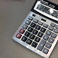 Calculatrice d'alarme à double alimentation pour les cadeaux d'affaires informatiques spéciaux financiers en gros Calculatrice alimentée par batterie