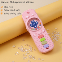 Jouet de dentition souple pour bébé en silicone de qualité alimentaire sans BPA, en forme de télécommande TV, pour l'exploration sensorielle, conforme CPC, EN71/CE