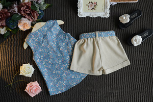 Ensembles de vêtements de chambre confortables et élégants bleu clair à fleurs pour filles, idéaux comme cadeaux pour enfants - Product Image 2