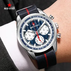Montre chronographe <span class=keywords><strong>pilote</strong></span> RED <span class=keywords><strong>STAR</strong></span> 1963 pour homme, véritable mouvement mécanique Seagull ST1903 à trois aiguilles, étanche, super lumineuse - Product Image 6