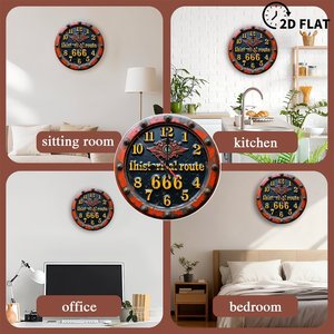 Round Wooden <b>Wall</b> <b>Clock</b> 25cm Contemporary Minimal Quiet Office Living Room Decor - Product Image 3