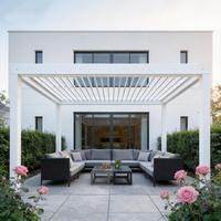 Pérgola Retráctil Motorizada Europea con Sensor de Lluvia y Presión, Estructura de Aluminio con Recubrimiento en Polvo