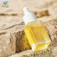 Compte-gouttes en verre noir 10ml, 15ml, 30ml, bouteille carrée à fond épais, bouteille de soins de la peau, bouteille d'huile fine