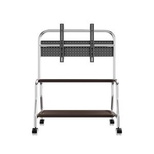 Carga económica 50kg Soporte de <span class=keywords><strong>TV</strong></span> de acero inoxidable Altura ajustable Carro de <span class=keywords><strong>TV</strong></span> móvil Carro de <span class=keywords><strong>TV</strong></span> con <span class=keywords><strong>estante</strong></span> - Product Image 1