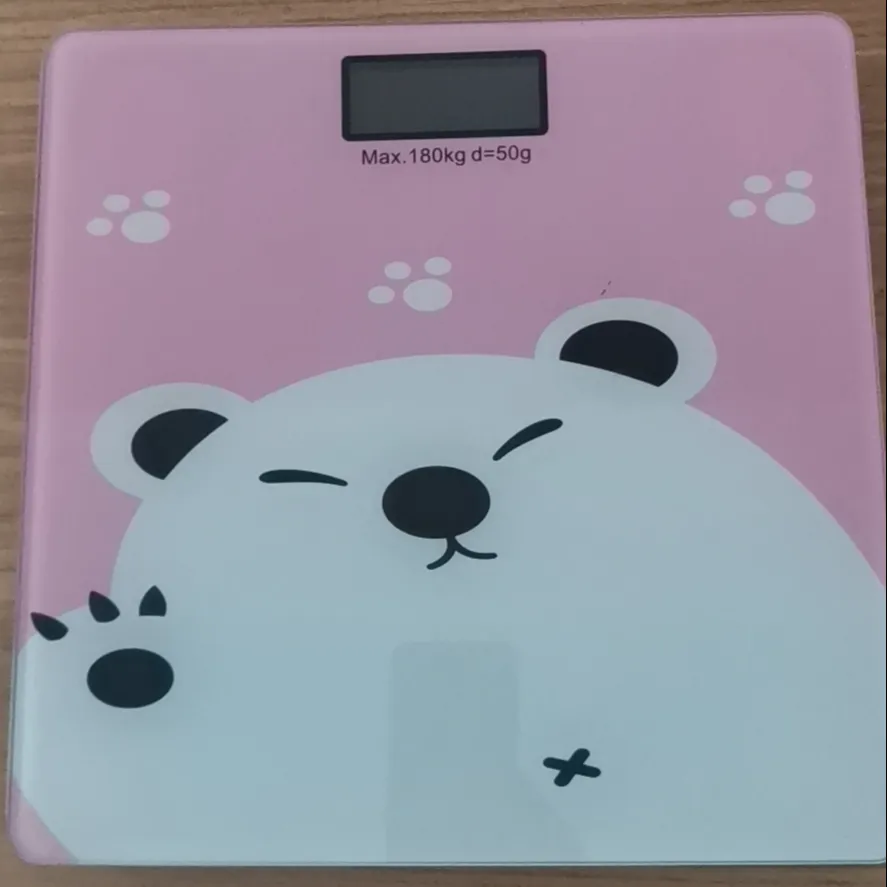 backlight LCD display glass panel battery operated personal electronic bathroom homeuse weight scale capacity 180kg