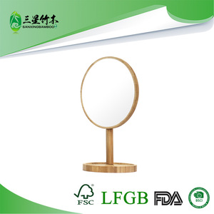 Manufacturer supplies creative desktop bamboo high-definition single-sided makeup <b>mirrors</b> and round <b>dressing</b> <b>mirrors</b>. - Product Image 5