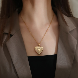 Nouveaux pendentifs coeur or femme pendentif en acier inoxydable bijoux pendentifs coeur en gros - Product Image 5