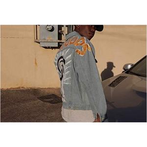 Vestes en Jean pour homme, veste en Jean de la vierge marie, <span class=keywords><strong>manteau</strong></span> de style Hip Hop - Product Image 6