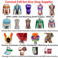 Nieuwe Europese en Amerikaanse badpakken voor dames, sexy bikini met riem en open rug, Trinidad carnaval maandag outfit, 3-delig, plus size