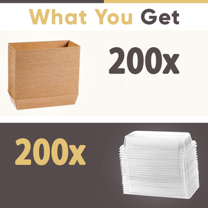 200pcs hình chữ nhật nhỏ charcuterie hộp với nắp đậy rõ ràng-để đi giấy hình chữ nhật charcuterie hộp, <span class=keywords><strong>7inch</strong></span> dùng một lần hộp đựng thức ăn - Product Image 2