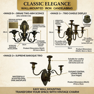 Candelabro <span class=keywords><strong>de</strong></span> <span class=keywords><strong>Pared</strong></span> <span class=keywords><strong>de</strong></span> Hierro con Relieve Tallado en Bronce Estilo Rococó Europeo Antiguo, Magnífico Candelabro con Flores para Decoración <span class=keywords><strong>de</strong></span> <span class=keywords><strong>Pared</strong></span> Interior - Product Image 5
