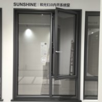 Fenêtre à battant moderne en alliage d'aluminium à double vitrage, en acier inoxydable, certifiée Energy Star, étanche et résistante au vent pour la maison
