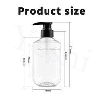 Bouteille distributrice vide personnalisée de 500 ml en PET transparent PCR pour shampoing, après-shampoing et lotion corporelle d'hôtel avec pompe