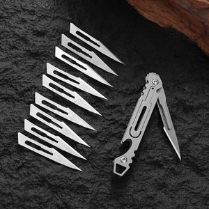 Couteau utilitaire en acier inoxydable, mini couteau pliant à ouverture rapide, coupe-papier tranchant, porte-clés portable, couteau express pour ouvrir les boîtes - Product Image 4