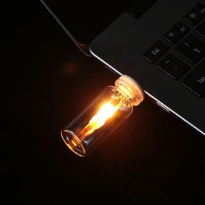 USB 5V Glass <b>LED</b> Flame <b>Light</b> Flickering Decorative Ambient Lamp for Car Interior Holiday Home and Christmas Atmosphere - Product Image 4