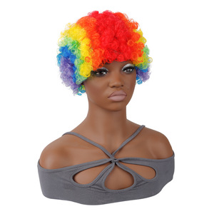 <span class=keywords><strong>Peluca</strong></span> de Pelo Sintético para Fiestas de Aficionados a la Copa Mundial 2026, Pelucas Coloridas Festivas, Divertidas Pelucas de <span class=keywords><strong>Payaso</strong></span> para Cosplay, <span class=keywords><strong>Peluca</strong></span> de Animadora para Estadios Europeos y Americanos - Product Image 2